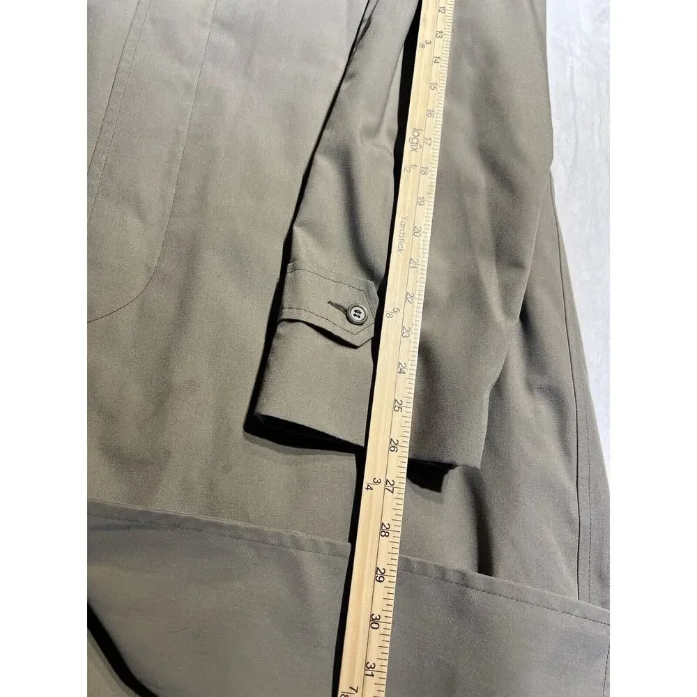 Vintage London Fog Mens 40L Khaki Tan Full Length Trench All Weather Rain Coat - Picture 12 of 15